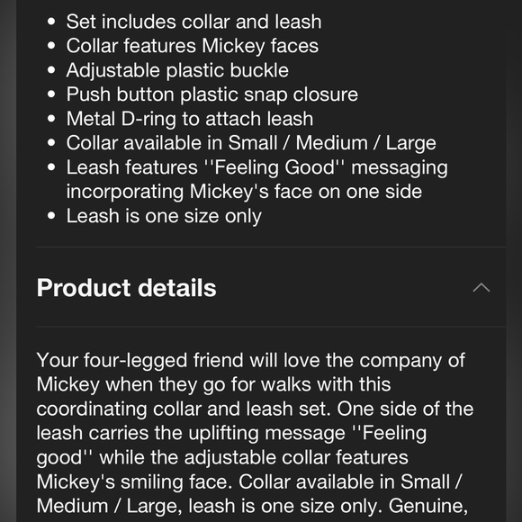 Disney Parks collar and leash set - Picture 5 of 5